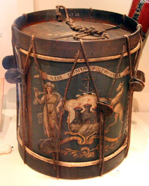 Drum of Edinburgh Town Guard (end 18thC) at National Museum of Scotland. Edinburgh, Scotland.