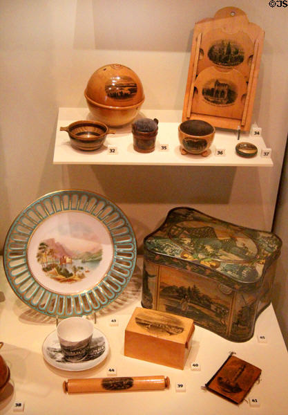 Tourist souvenirs of Scotland at National Museum of Scotland. Edinburgh, Scotland.
