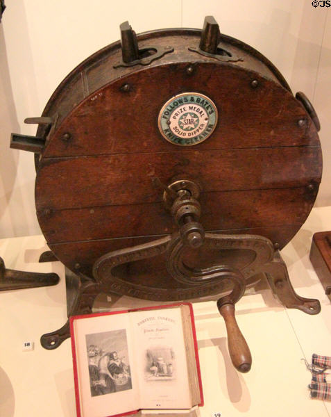 Rotary knife cleaner (c1890s) by Follows & Bates of Manchester at National Museum of Scotland. Edinburgh, Scotland.