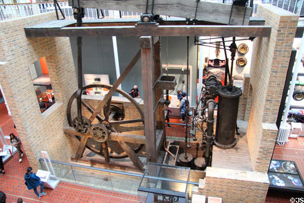 Steam engine (1786) by Boulton & Watt of Birmingham, England at National Museum of Scotland. Edinburgh, Scotland.