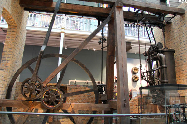 Steam engine (1786) by Boulton & Watt of Birmingham, England at National Museum of Scotland. Edinburgh, Scotland.