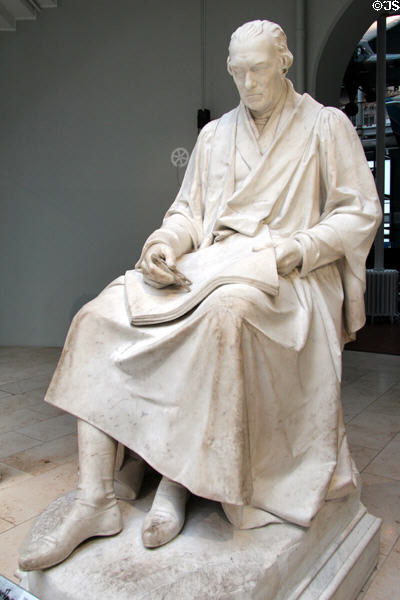 James Watt marble statue (1827-32) by Sir Francis Chantrey at National Museum of Scotland. Edinburgh, Scotland.
