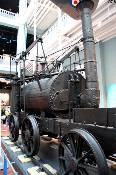 Wylam Dilly locomotive (1813) by William Hedley & Timothy Hackworth was used to pull coal at National Museum of Scotland. Edinburgh, Scotland.