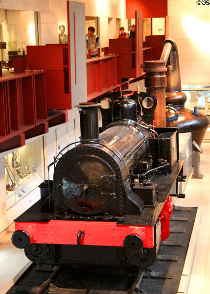 Steam locomotive Ellesmere (1861) by Hawthorn & Co., Leith Engine Works at National Museum of Scotland. Edinburgh, Scotland.