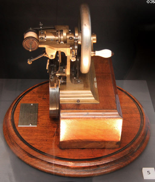 Elias Howe lock stitch sewing machine prototype (1846) at National Museum of Scotland. Edinburgh, Scotland.