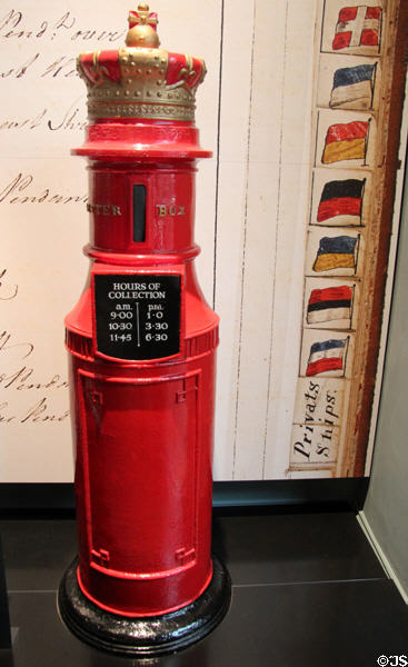 Suttie post box (1856) by Thomas Suttie & Co. of Greenock, Scotland at National Museum of Scotland. Edinburgh, Scotland.