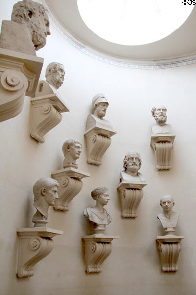 Roman busts at National Gallery of Scotland. Edinburgh, Scotland.
