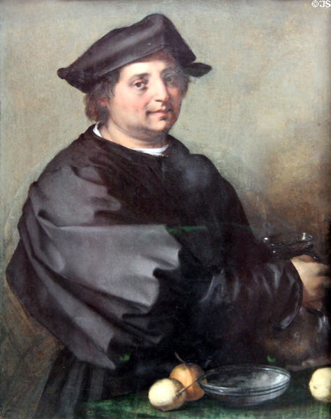 Portrait of Domenico di Jacopo Becuccio (c1525-8) by Andrea del Sarto at National Gallery of Scotland. Edinburgh, Scotland.