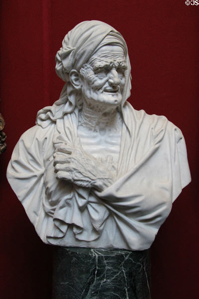Grotesque Old Woman (Fate s?) marble bust (c1730) attirib. Antonio Montauti at National Gallery of Scotland. Edinburgh, Scotland.
