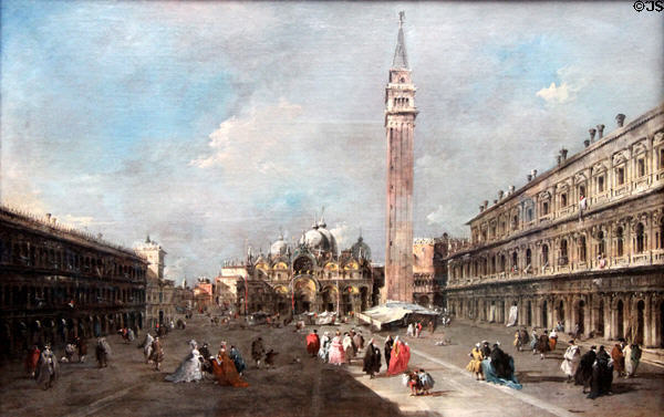 Piazza San Marco, Venice painting (c1775-80) by Francesco Guardi at National Gallery of Scotland. Edinburgh, Scotland.