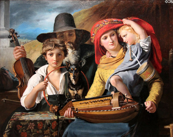 Wandering Musicians painting (1828) by François-Joseph Navez of Belgium at National Gallery of Scotland. Edinburgh, Scotland.