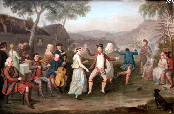 Highland Wedding at Blair Atholl painting (1780) by David Allan at National Gallery of Scotland. Edinburgh, Scotland.