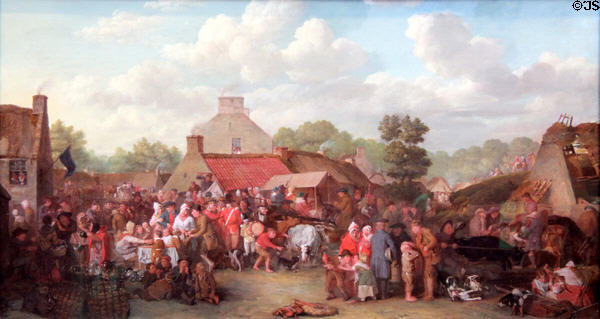 Pitlessie Fair painting (1804) by Sir David Wilkie at National Gallery of Scotland. Edinburgh, Scotland.