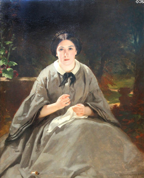 Lady in Grey painting (1859) by Sir Daniel Macnee at National Gallery of Scotland. Edinburgh, Scotland.