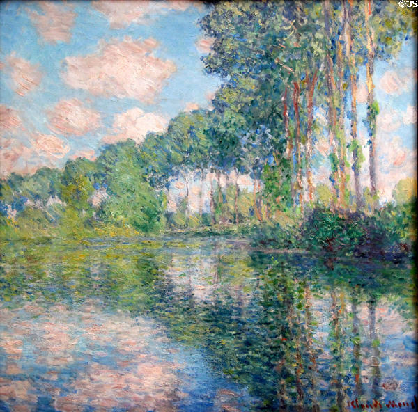 Poplars on River Epte painting (1891) by Claude Monet at National Gallery of Scotland. Edinburgh, Scotland.