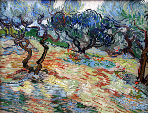Olive Trees at Saint-Rémy painting (1889) by Vincent van Gogh at National Gallery of Scotland. Edinburgh, Scotland.