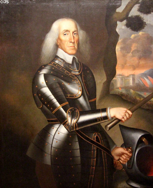 General Thomas Dalyell (who fought for Charles I) portrait (c1670) by I. Schuneman at National Portrait Gallery of Scotland. Edinburgh, Scotland.