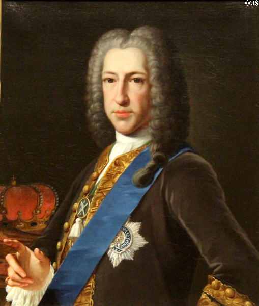 James III (1688-1766) (Old Pretender & father of Bonnie Prince Charlie) portrait (1748) by Raphael Mengs at National Portrait Gallery of Scotland. Edinburgh, Scotland.