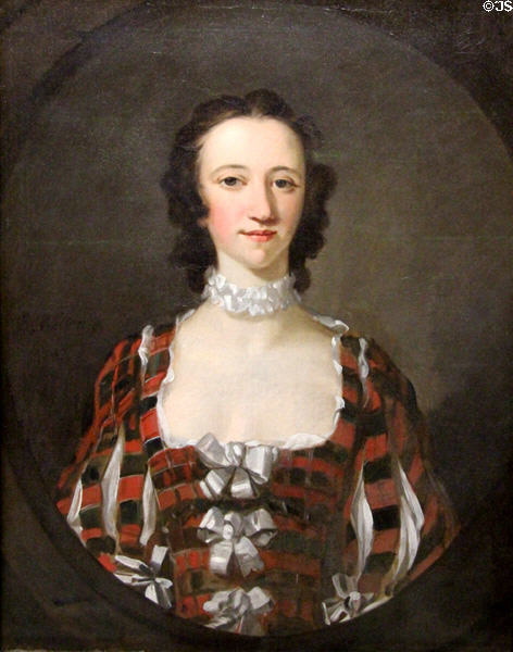 Flora Macdonald (who helped Bonnie Prince Charlie flee after Culloden) portrait (1747) by Richard Wilson at National Portrait Gallery of Scotland. Edinburgh, Scotland.