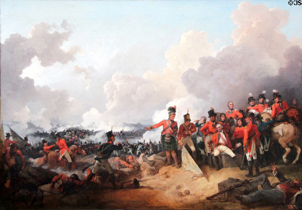 Battle of Alexandria, Egypt on March 21, 1801, victory during Napoleonic War painting (1802) by Philip James de Loutherbourg at National Portrait Gallery of Scotland. Edinburgh, Scotland.