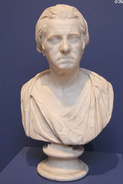 Allan Ramsay marble bust (1776-7) by Michael Foye at National Portrait Gallery of Scotland. Edinburgh, Scotland.