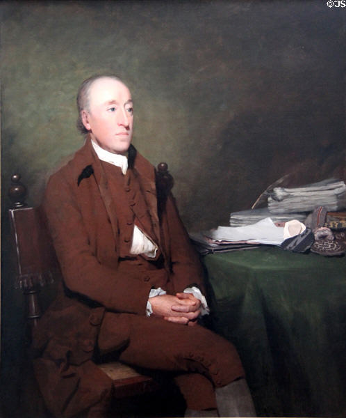 James Hutton portrait (1785-90) by Sir Henry Raeburn at National Portrait Gallery of Scotland. Edinburgh, Scotland.