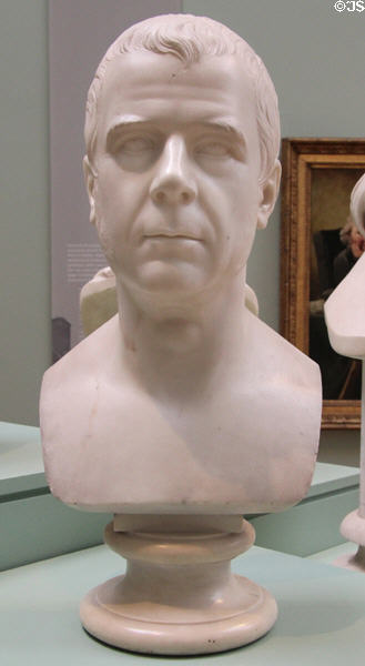 Sir Walter Scott marble bust (1833-34) by Bertel Thorvaldsen at National Portrait Gallery of Scotland. Edinburgh, Scotland.