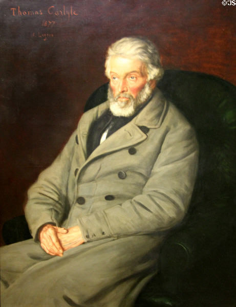 Historian Thomas Carlyle portrait (1877) by Alphonse Legros at National Portrait Gallery of Scotland. Edinburgh, Scotland.