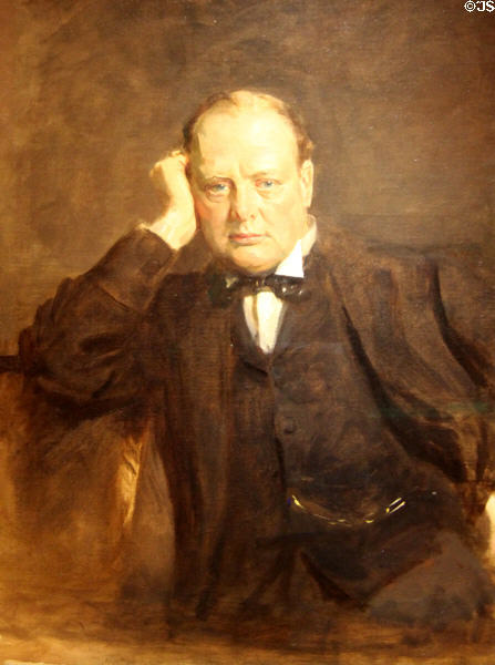 Prime Minister Sir Winston Churchill portrait (c1919) by Sir James Guthrie at National Portrait Gallery of Scotland. Edinburgh, Scotland.