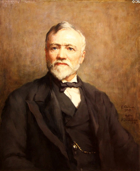 Andrew Carnegie portrait (1925) by Catherine Ouless after WW Ouless at National Portrait Gallery of Scotland. Edinburgh, Scotland.