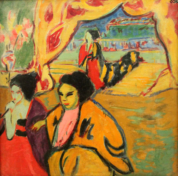 Japanese Theater painting (c1909) by Ernst Ludwig Kirchner at Scottish National Gallery of Modern Art & Dean Gallery. Edinburgh, Scotland.