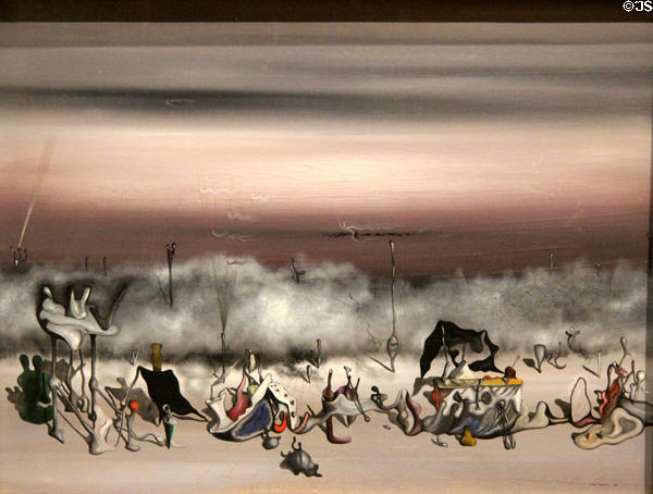 Ribbon of Excess painting (1932) by Yves Tanguy at Scottish National Gallery of Modern Art Dean Gallery. Edinburgh, Scotland.