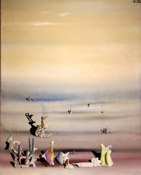 Never Again painting (1939) by Yves Tanguy at Scottish National Gallery of Modern Art Dean Gallery. Edinburgh, Scotland.