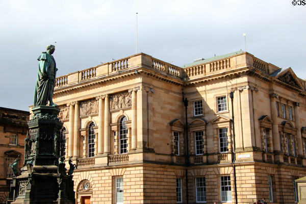 Lothian Regional Chambers (1818) & Buccleuch statue (1887). Edinburgh, Scotland.