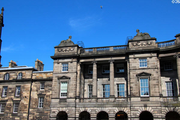 Former Parliament Hall (1639) now Supreme Courts of Scotland on Parliament Square. Edinburgh, Scotland. Architect: James Murray.
