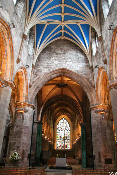 Interior of at St Giles Cathedral. Edinburgh, Scotland.