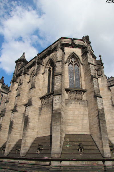 Chapel of the Thistle exterior (1909-11) at St Giles Cathedral. Edinburgh, Scotland.