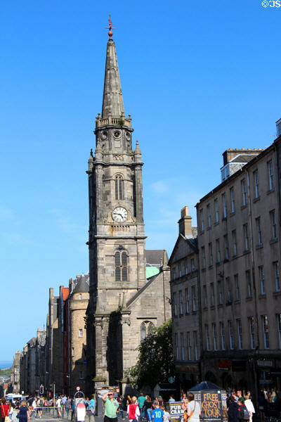 Tron Kirk (1637-1785) now Royal Mile Market with spire (1828) by R & R Dickson. Edinburgh, Scotland. Style: Gothic & Classical. Architect: John Mylne & John Scott.