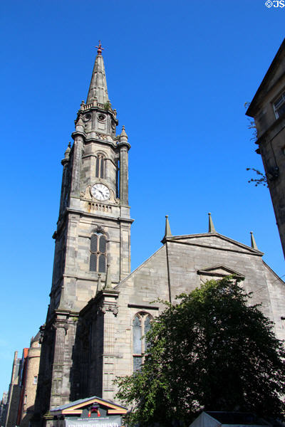 Tron Kirk (Royal Mile Market) with spire (1828) by R & R Dickson. Edinburgh, Scotland.