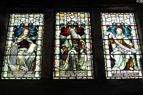 Stained glass windows (c1897) in Tron Kirk. Edinburgh, Scotland.