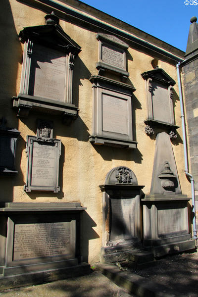 Tombstones & monuments at Greyfriars Kirk. Edinburgh, Scotland.