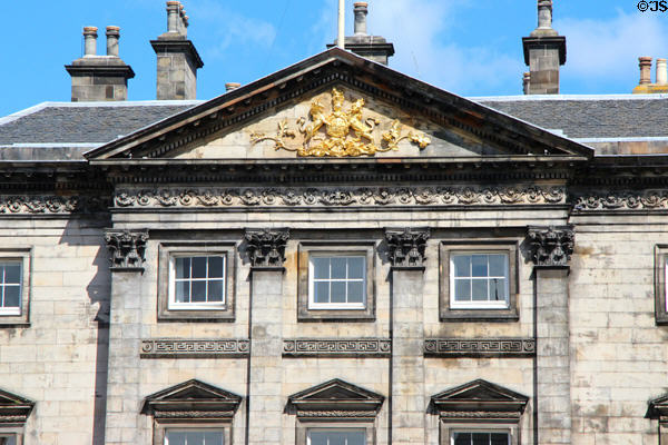 Pediment on Dundas House (1771) (36 St Andrew Square). Edinburgh, Scotland.