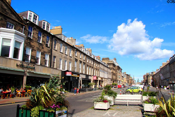 George Street streetscape from Charlotte Square. Edinburgh, Scotland.