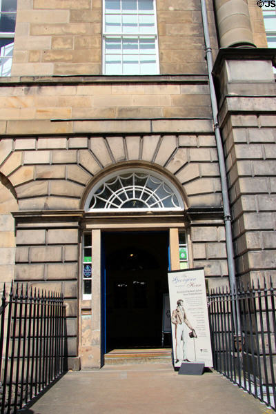 Front door of Georgian House (7 Charlotte Square) (aka John Lamont House) run as museum by National Trust of Scotland. Edinburgh, Scotland.