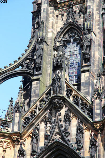 Gothic detail of Scott Monument. Edinburgh, Scotland.