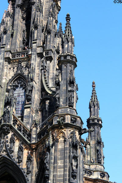 Gothic detail of Scott Monument. Edinburgh, Scotland.