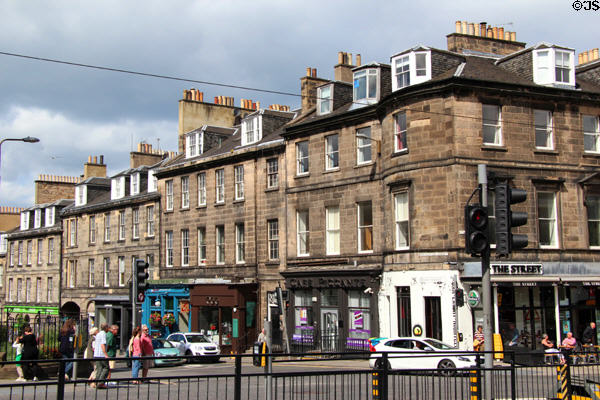Broughton Streetscape with early 18th C heritage buildings. Edinburgh, Scotland.