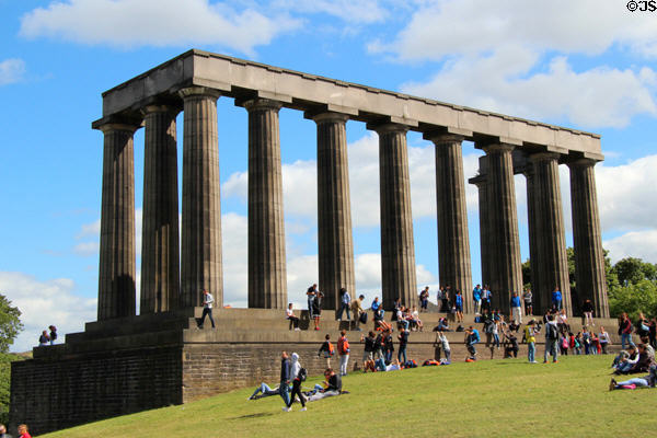 National Monument in form of Greek Temple (1826-9) on Calton Hill. Edinburgh, Scotland. Architect: C.R. Cockerell & W.H. Playfair.
