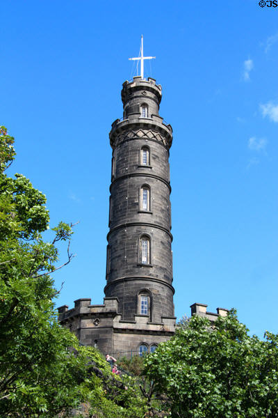 Nelson's Monument (1807 completed 1816) on Calton Hill. Edinburgh, Scotland. Architect: Robert Burn then Thomas Bonnar.