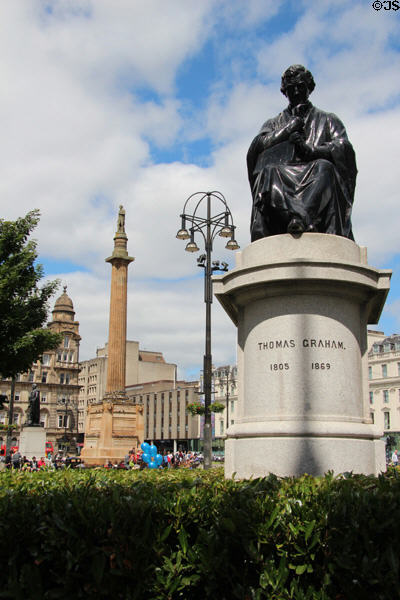 Bronze statue of chemist Thomas Graham (1872) by William Brodie (on George Square). Glasgow, Scotland.